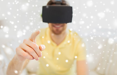 Image showing young man in virtual reality headset or 3d glasses