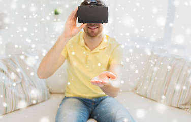 Image showing young man in virtual reality headset or 3d glasses