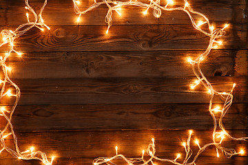 Image showing Wooden background for christmas congratulations