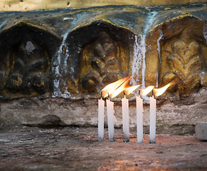Image showing Candles at the Shwedagon Pagoda