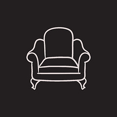 Image showing Armchair sketch icon.