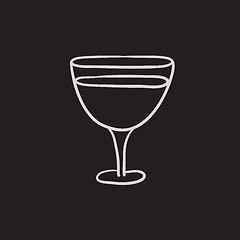 Image showing Glass of wine sketch icon.
