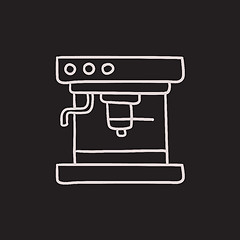 Image showing Coffee maker sketch icon.