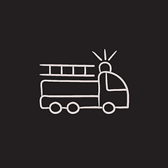 Image showing Fire truck sketch icon.