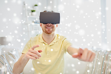 Image showing young man in virtual reality headset or 3d glasses