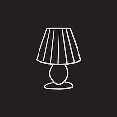 Image showing Table lamp sketch icon.