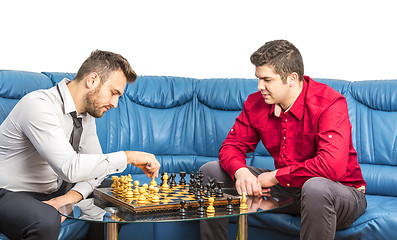 Image showing Friends Playing Chess