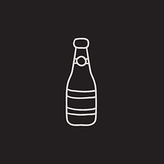 Image showing Glass bottle sketch icon.