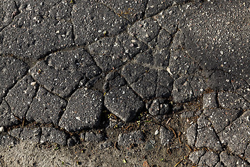 Image showing asphalt broken closeup