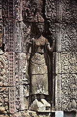 Image showing Bayon Temple At Angkor Wat, Cambodia