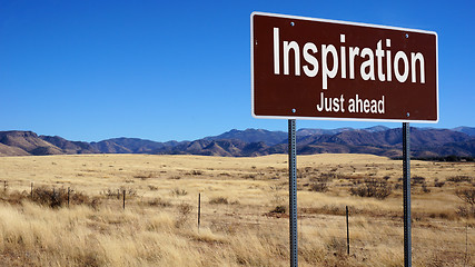 Image showing Inspiration brown road sign