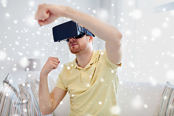 Image showing young man in virtual reality headset or 3d glasses