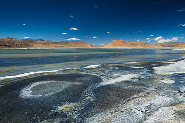 Image showing Himalayan lake Tso Kar in Himalayas, Ladakh, India