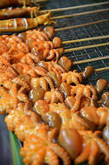 Image showing BBQ Squid on a Stick