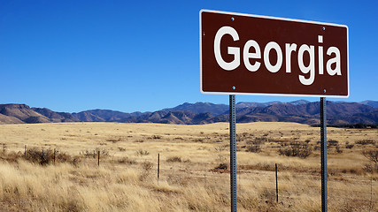 Image showing Georgia brown road sign