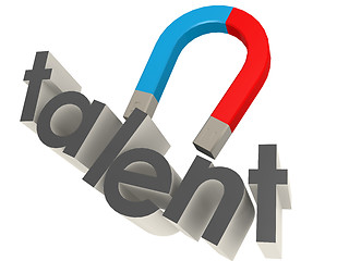 Image showing Magnet to attract talent on white