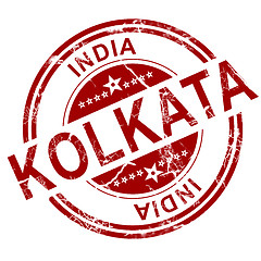 Image showing Red Kolkata stamp 