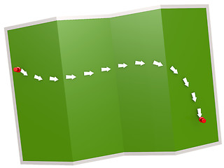 Image showing Path on the green map