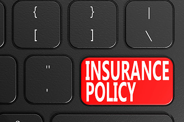 Image showing Insurance Policy on black keyboard