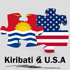 Image showing USA and Kiribati flags in puzzle 