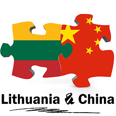 Image showing China and Lithuania flags in puzzle 