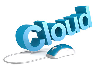 Image showing Cloud word with blue mouse