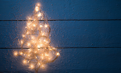 Image showing Christmas card with luminous garland