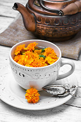 Image showing Tea with marigolds