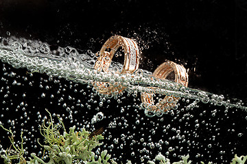 Image showing Golden Rings In The Water