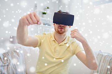 Image showing young man in virtual reality headset or 3d glasses