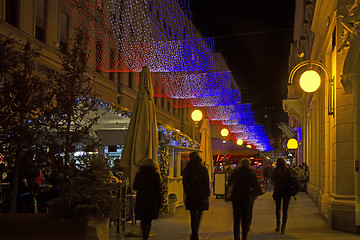 Image showing Bogoviceva street in Zagreb advent evening capital of Croatia