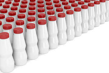 Image showing Rows with plastic bottles