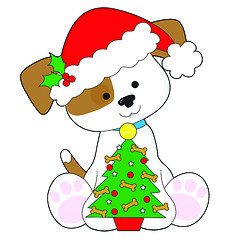 Image showing Cute Puppy Santa