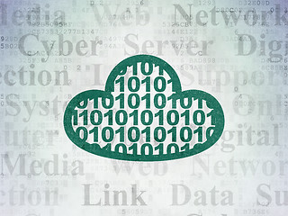 Image showing Cloud networking concept: Cloud With Code on Digital Data Paper background