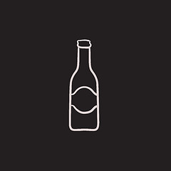 Image showing Glass bottle sketch icon.