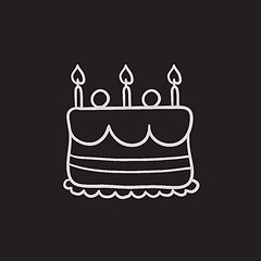 Image showing Birthday cake with candles sketch icon.