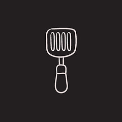 Image showing Kitchen spatula sketch icon.