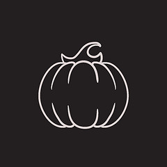 Image showing Pumpkin sketch icon.