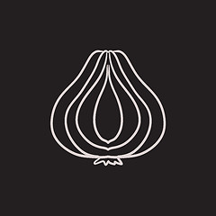 Image showing Garlic sketch icon.