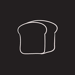 Image showing Half of bread sketch icon.