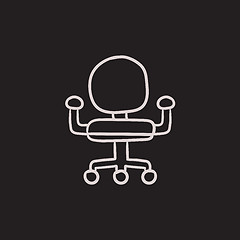 Image showing Office chair sketch icon.