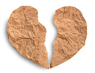 Image showing Rumpled torn paper heart