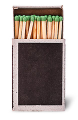 Image showing Open box of matches vertically