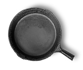 Image showing Empty old cast iron frying pan