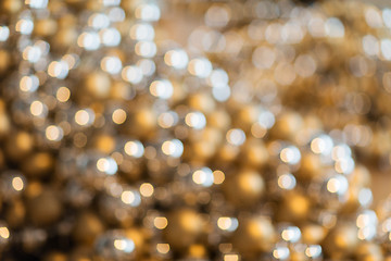 Image showing blurred golden christmas lights bokeh