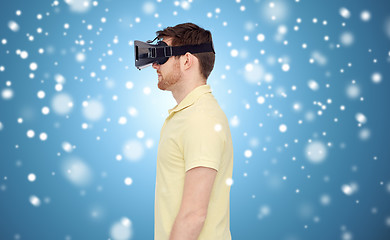 Image showing man in virtual reality headset or 3d glasses