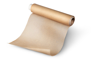Image showing Unwound roll of parchment paper for baking