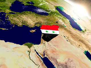 Image showing Syria with flag in rising sun