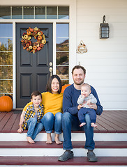 Image showing Young Mixed Race Chinese and Caucasian Family Portrait