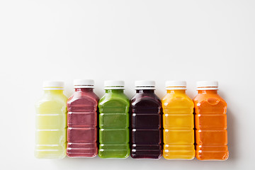 Image showing bottles with different fruit or vegetable juices